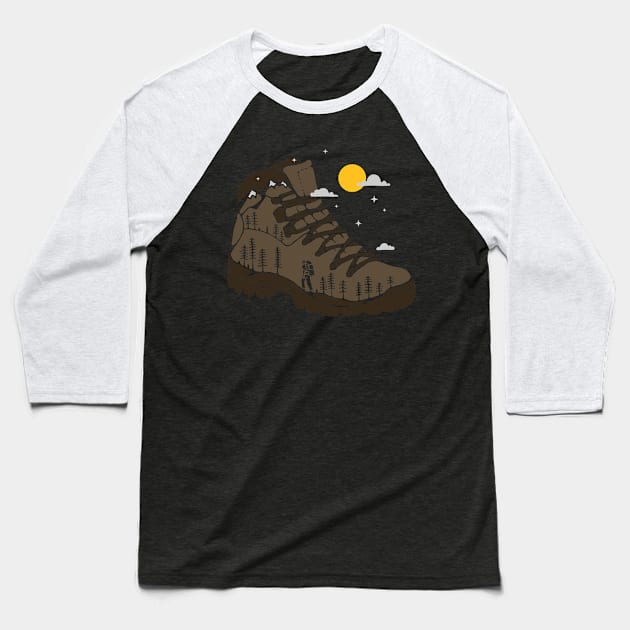 Adventure Boot Baseball T-Shirt by quilimo